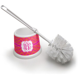 Pink & Orange Chevron Toilet Brush (Personalized)