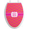 Pink & Orange Chevron Toilet Seat Decal - Elongated (Personalized)