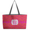 Pink & Orange Chevron Beach Totes Bag - w/ Black Handles (Personalized)