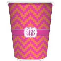 Pink & Orange Chevron Waste Basket (Personalized)