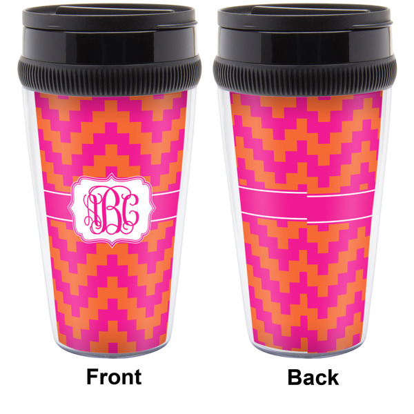Pink & Orange Chevron Travel Mug Approval (Personalized)