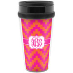 Pink & Orange Chevron Acrylic Travel Mug without Handle (Personalized)