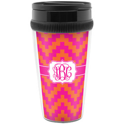 Pink & Orange Chevron Acrylic Travel Mug without Handle (Personalized)