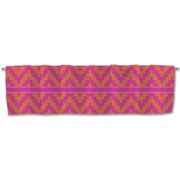 Pink & Orange Chevron Valance - Front