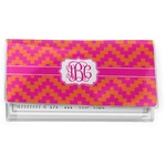 Pink & Orange Chevron Vinyl Checkbook Cover (Personalized)