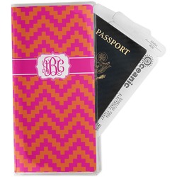 Pink & Orange Chevron Travel Document Holder