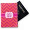 Pink & Orange Chevron Vinyl Passport Holder (Personalized)