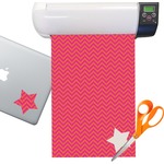 Pink & Orange Chevron Sticker Vinyl Sheet (Permanent)