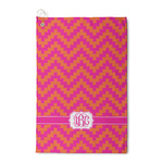 Pink & Orange Chevron Waffle Weave Golf Towel (Personalized)
