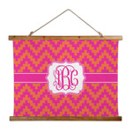 Pink & Orange Chevron Wall Hanging Tapestry - Wide (Personalized)