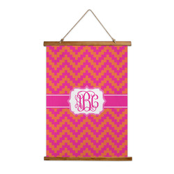 Pink & Orange Chevron Wall Hanging Tapestry - Tall (Personalized)