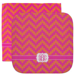 Pink & Orange Chevron Facecloth / Wash Cloth (Personalized)