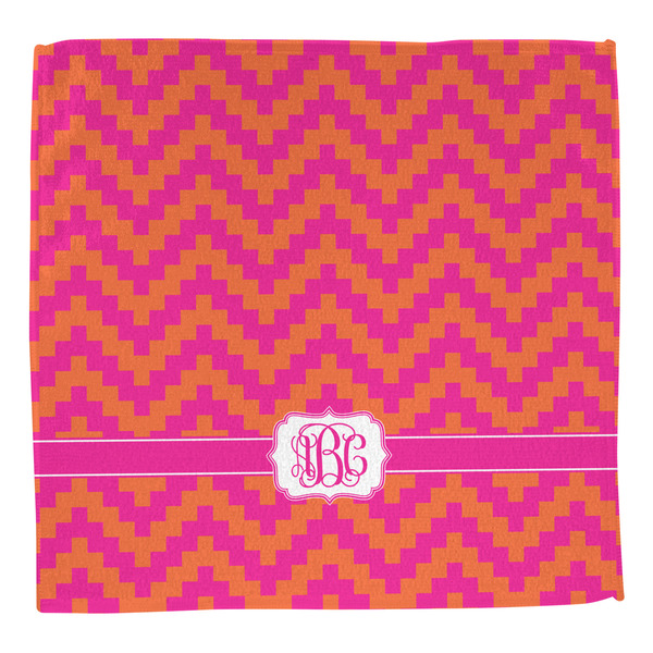 Pink & Orange Chevron Washcloth - Front - No Soap