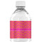 Pink & Orange Chevron Water Bottle Label - Back View