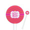 Pink & Orange Chevron 5.5" Round Plastic Stir Sticks - White - Double Sided (Personalized)