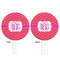 Pink & Orange Chevron White Plastic 7" Stir Stick - Double Sided - Round - Front & Back