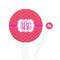 Pink & Orange Chevron Round Plastic Stir Sticks (Personalized)