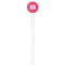 Pink & Orange Chevron White Plastic 7" Stir Stick - Round - Single Stick