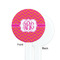 Pink & Orange Chevron White Plastic 7" Stir Stick - Single Sided - Round - Front & Back
