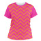 Pink & Orange Chevron Womens Crew Neck T Shirt - Main