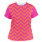Pink & Orange Chevron Women's Crew T-Shirt - X Small
