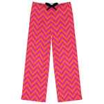 Pink & Orange Chevron Womens Pajama Pants - XL