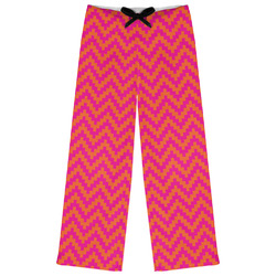 Pink & Orange Chevron Womens Pajama Pants - S