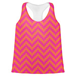 Pink & Orange Chevron Womens Racerback Tank Top - X Small