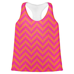 Pink & Orange Chevron Womens Racerback Tank Top - 2X Large