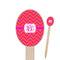Pink & Orange Chevron Oval Wooden Food Picks (Personalized)