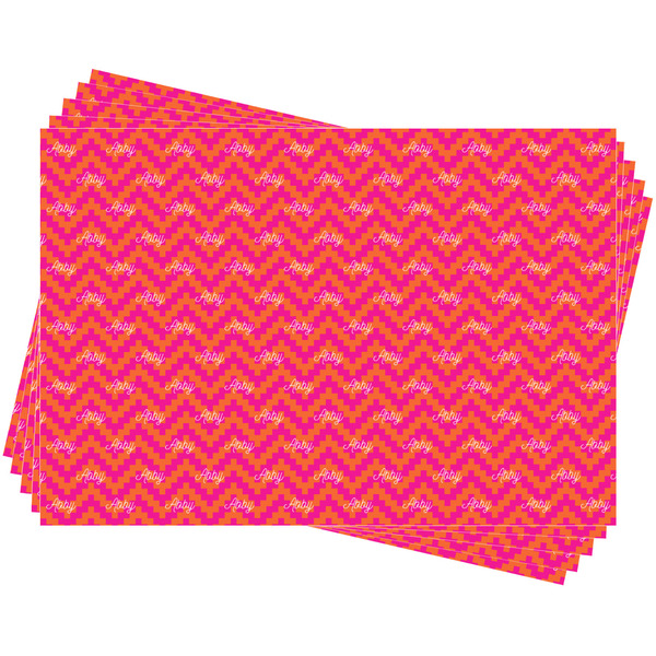 Pink & Orange Chevron Wrapping Paper - 5 Sheets Approval