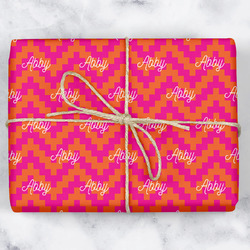 Pink & Orange Chevron Wrapping Paper (Personalized)