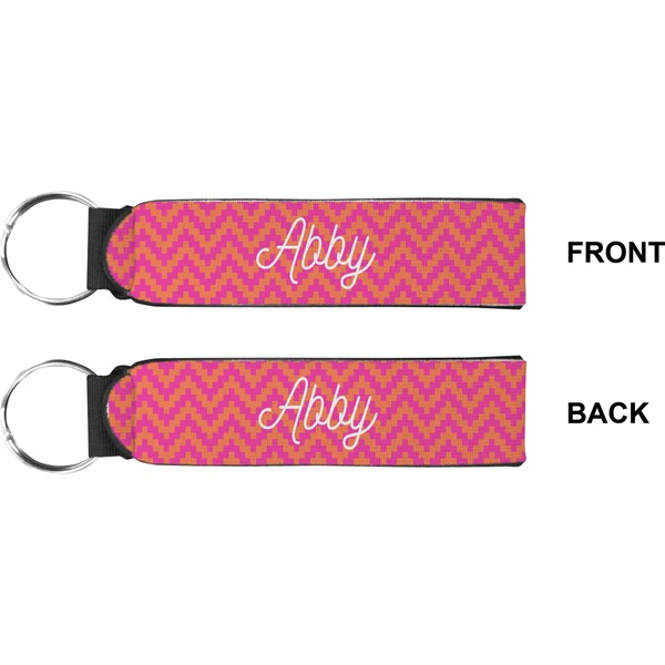 Pink & Orange Chevron Wristlet (Front + Back)