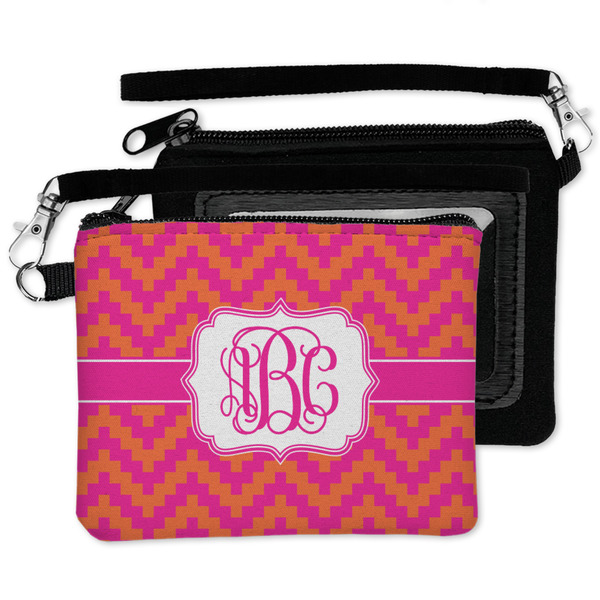 Pink & Orange Chevron Wristlet ID Cases - MAIN