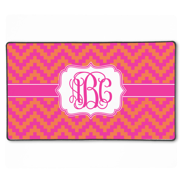 Custom Pink & Orange Chevron XXL Gaming Mouse Pad - 24" x 14" (Personalized)