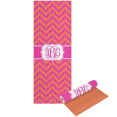 Pink & Orange Chevron Yoga Mat - Printable Front and Back (Personalized)