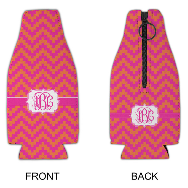 Pink & Orange Chevron Zipper Bottle Cooler - APPROVAL