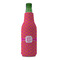 Pink & Orange Chevron Zipper Bottle Cooler - FRONT (bottle)