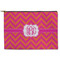 Pink & Orange Chevron Zipper Pouch - Large - 12.5"x8.5" (Personalized)