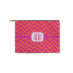 Pink & Orange Chevron Zipper Pouch - Small - 8.5"x6" (Personalized)