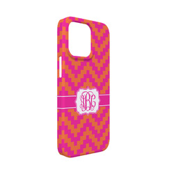 Pink & Orange Chevron iPhone Case - Plastic - iPhone 13 Mini (Personalized)