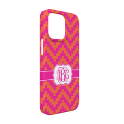 Pink & Orange Chevron iPhone Case - Plastic - iPhone 13 Pro (Personalized)