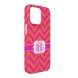 Pink & Orange Chevron iPhone Case - Plastic - iPhone 13 Pro Max (Personalized)