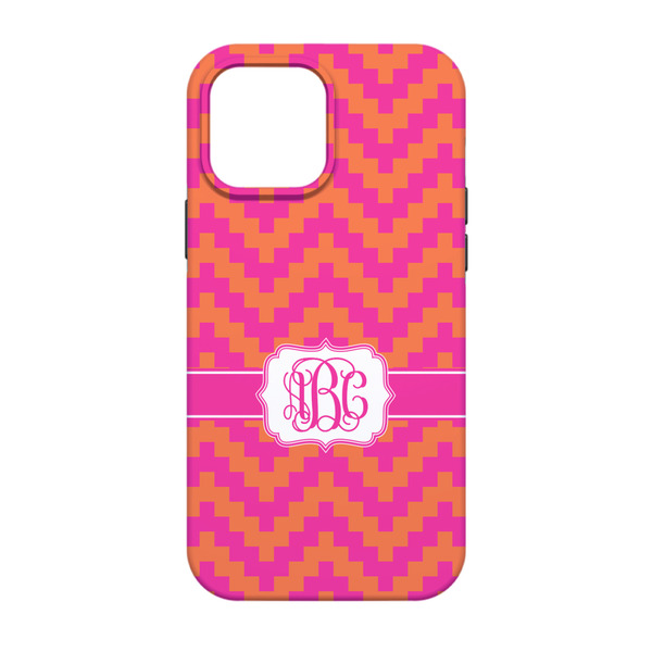 Pink & Orange Chevron iPhone 13 Pro Tough Case - Back