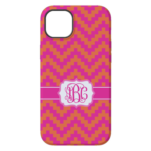 Pink & Orange Chevron iPhone 14 Pro Max Tough Case - Back