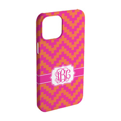 Pink & Orange Chevron iPhone Case - Plastic - iPhone 15 Pro (Personalized)