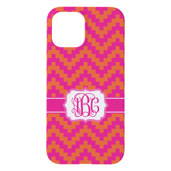 Pink & Orange Chevron iPhone 15 Pro Max Case - Back