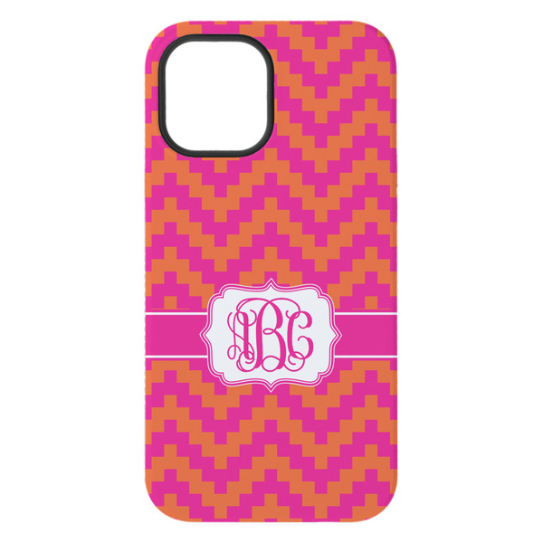 Pink & Orange Chevron iPhone 15 Pro Max Tough Case - Back