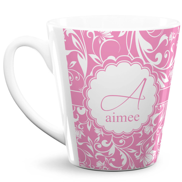 Custom Floral Vine 12 Oz Latte Mug (Personalized)