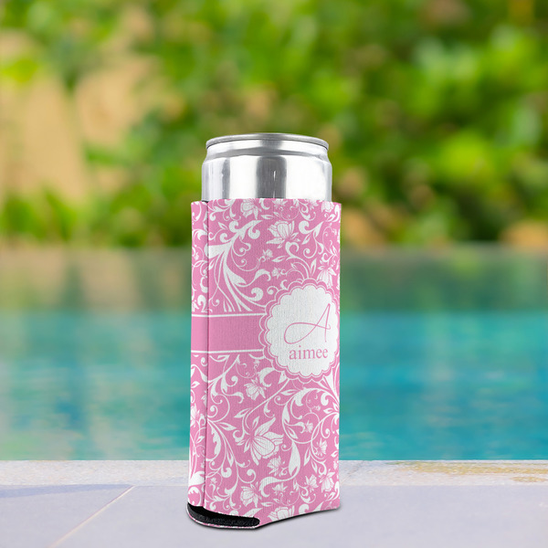 Floral Vine Can Cooler - Tall 12oz - In Context